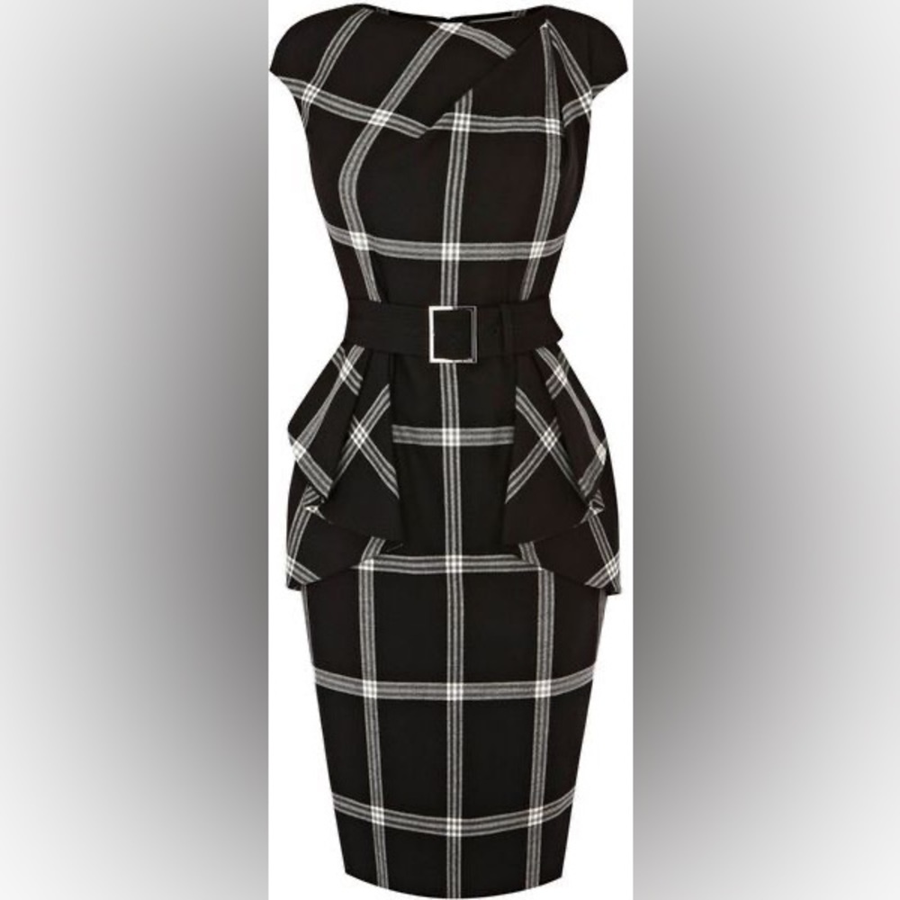 Karen Millen peplum waist belted dress